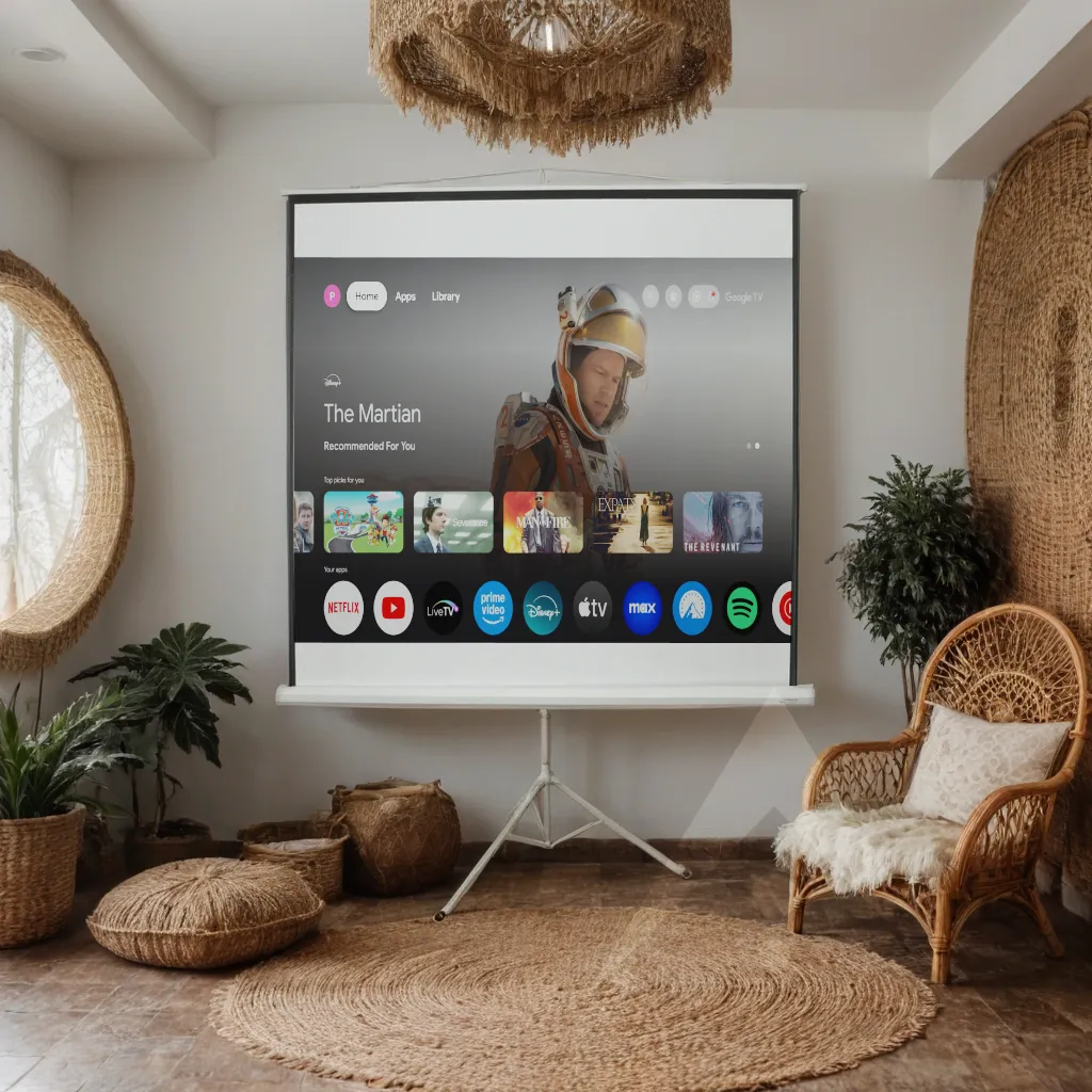 Tripod Projector Screen 180x180cm